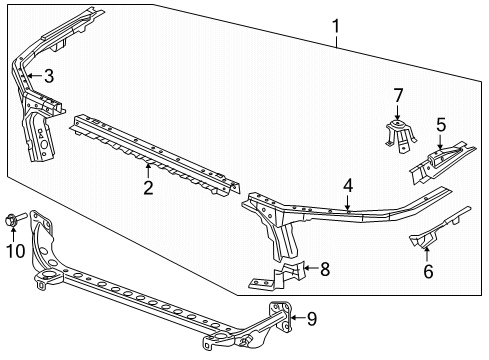 2021 Chevy Malibu Radiator Support Diagram
