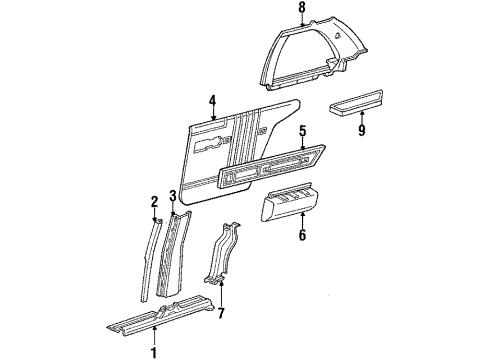 1987 Oldsmobile Delta 88 Armrest Pad, Rear Diagram for 20691926
