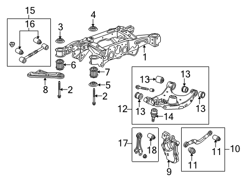 2013 Cadillac SRX Adjust Link, Rear Diagram for 20867273