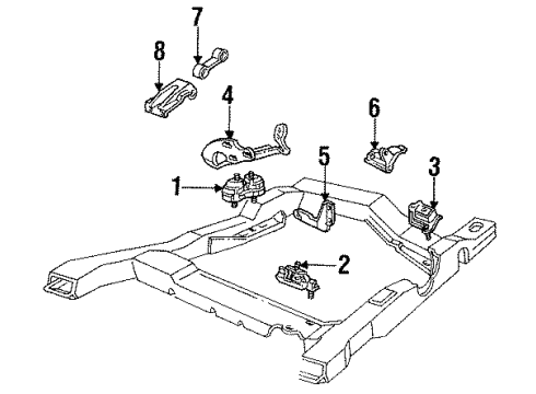 1987 Oldsmobile Cutlass Cruiser Engine & Trans Mounting Diagram