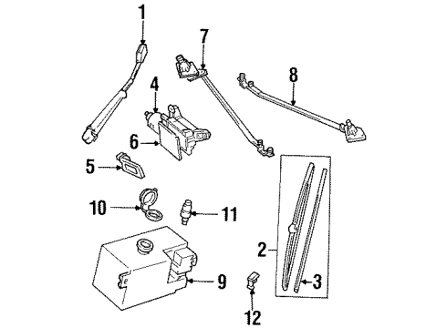 1994 GMC C3500 Wiper & Washer Components Diagram