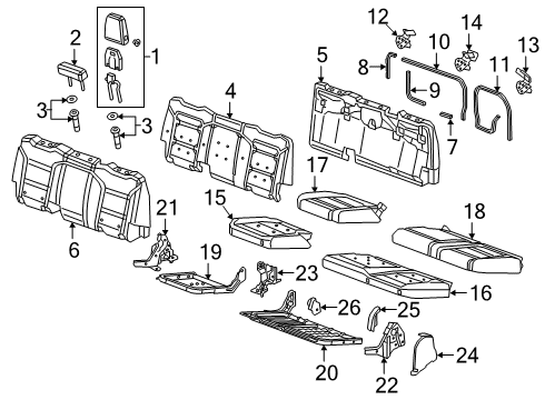 2023 Chevy Silverado 1500 Rear Seat Components Diagram