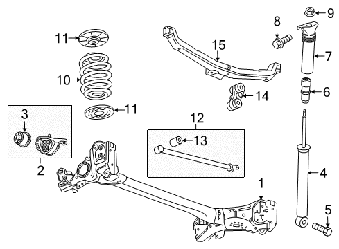 2019 Chevy Cruze Rear Axle, Suspension Components Diagram