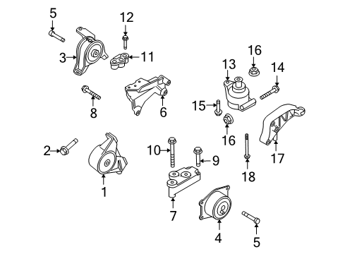 2008 Saturn Astra Side Mount Bracket Diagram for 90538553