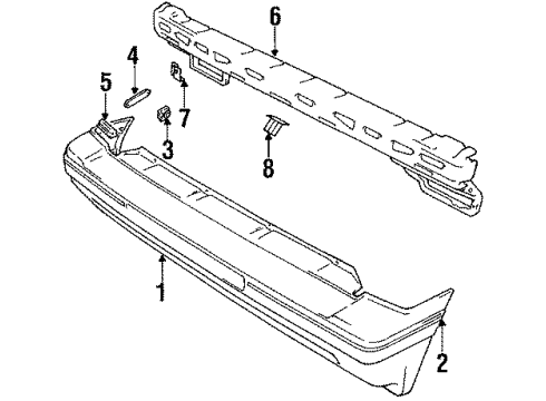 1998 Chevy Tracker Bumper Cover Diagram for 91173385