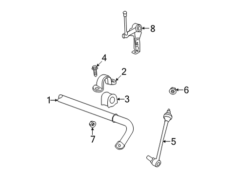 2023 GMC Hummer EV Pickup Stabilizer Bar & Components - Front Diagram
