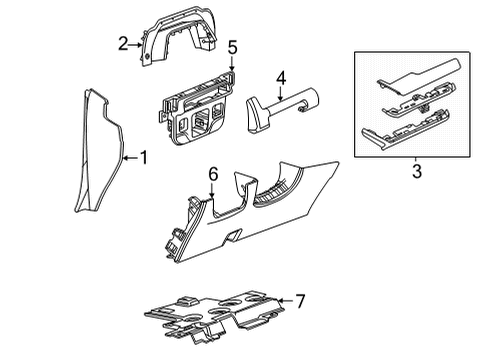 2023 Cadillac Escalade Applique Diagram for 84884145
