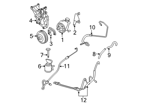 2012 Chevy Express 3500 P/S Pump & Hoses, Steering Gear & Linkage Diagram