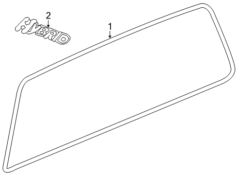 2013 Chevy Silverado 1500 Back Glass - Glass & Hardware Diagram