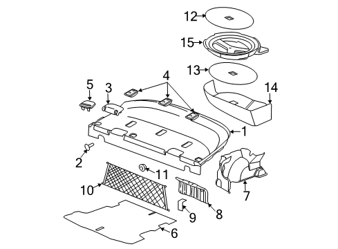 2005 Chevy Cobalt Interior Trim - Rear Body Diagram