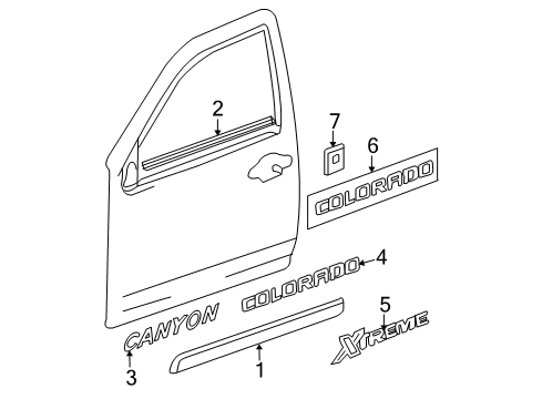 2012 GMC Canyon Exterior Trim - Front Door Diagram