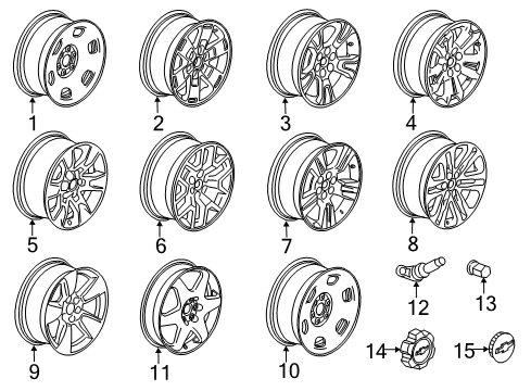 2019 Chevy Colorado Hub Cap, Black Diagram for 23115617