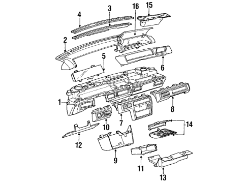 1994 Oldsmobile Cutlass Supreme Instrument Panel Diagram for 10225082