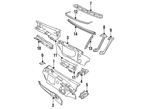 1994 Oldsmobile 98 Cowl Diagram