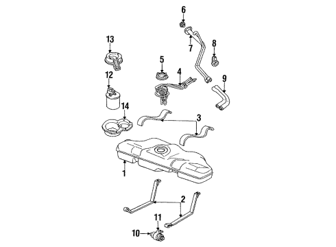 1990 Chevy Cavalier Air Filter Diagram for 25043504
