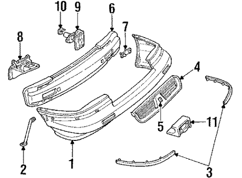 1990 Oldsmobile Silhouette Front Bumper Diagram