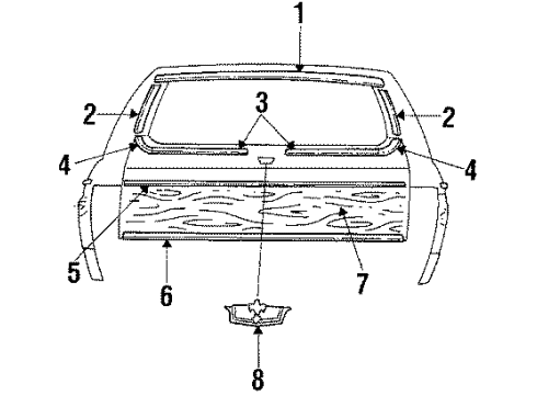 1987 Chevy Caprice Molding, Lower Diagram for 9637385