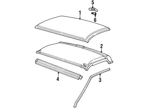 1990 GMC C3500 Roof & Components Diagram