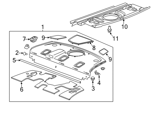 2017 Cadillac ATS Package Tray Trim, Jet Black, Rear Diagram for 85116670
