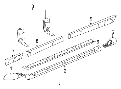 2012 Cadillac Escalade ESV Running Board Diagram
