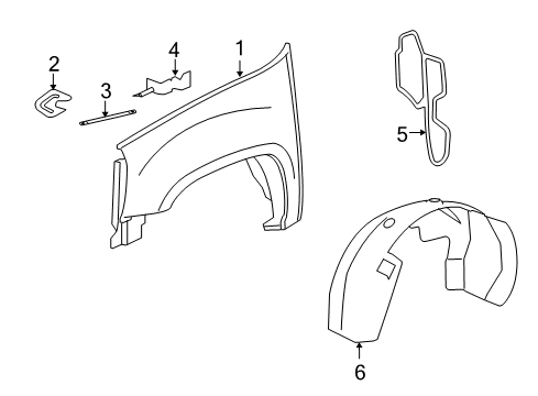 2012 Cadillac Escalade Fender & Components Diagram