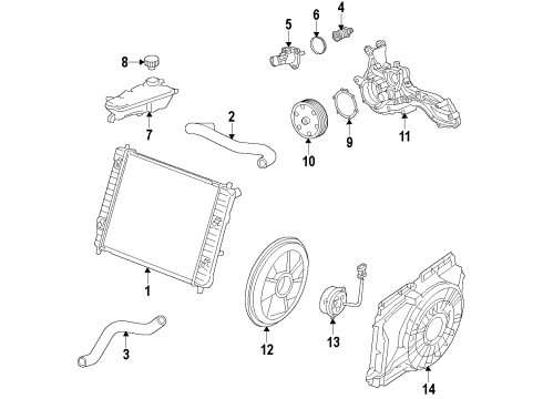 2017 Chevy Corvette Upper Hose Diagram for 84254393