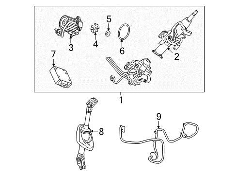 2007 Pontiac Torrent Steering Column & Wheel, Steering Gear & Linkage Diagram 2 - Thumbnail