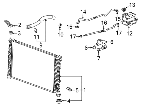 2021 Chevy Silverado 2500 HD Radiator & Components Diagram