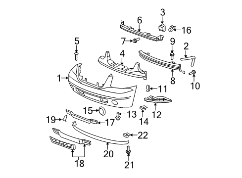 2012 GMC Yukon XL 1500 Front Bumper Diagram