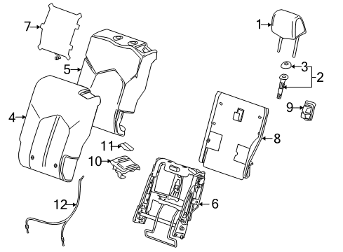 2013 Cadillac SRX Rear Seat Components Diagram 1 - Thumbnail