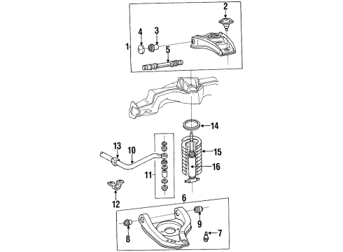1994 Buick Commercial Chassis Front Suspension Components Diagram