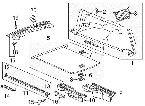 2020 Buick Regal TourX Interior Trim - Rear Body Diagram