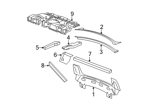 2011 Cadillac DTS Rear Body Diagram