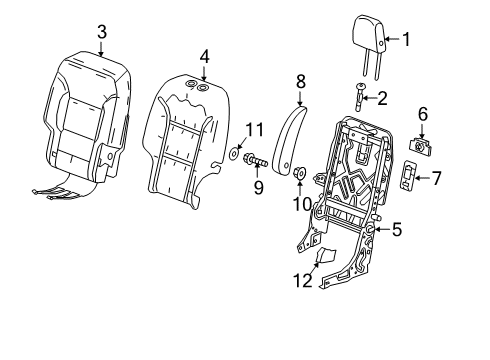 2021 Chevy Traverse Seat Back Frame, Rear Diagram for 84782305