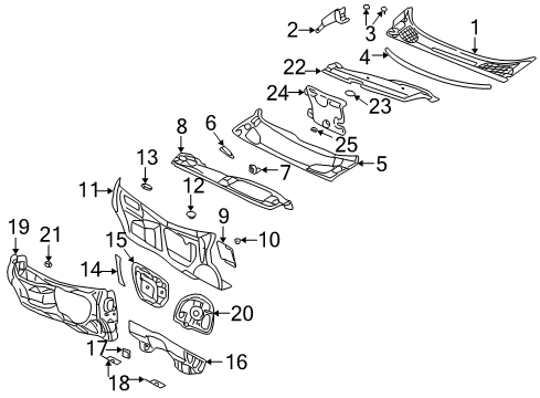 2002 Pontiac Aztek Cowl Diagram