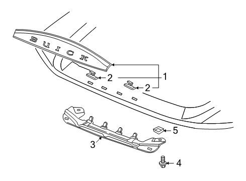 2007 Buick Rainier Exterior Trim - Hood Diagram