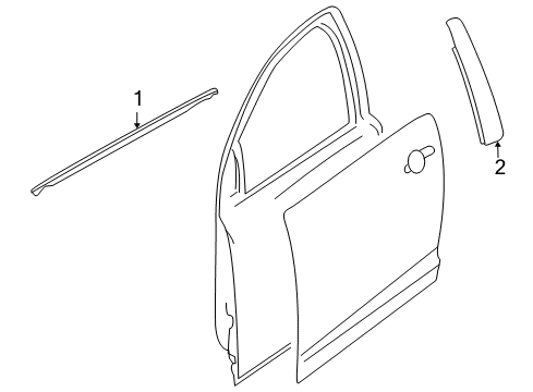 2009 Pontiac G8 Exterior Trim - Front Door Diagram