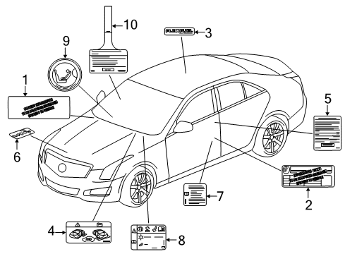 2016 Cadillac ATS Information Labels Diagram