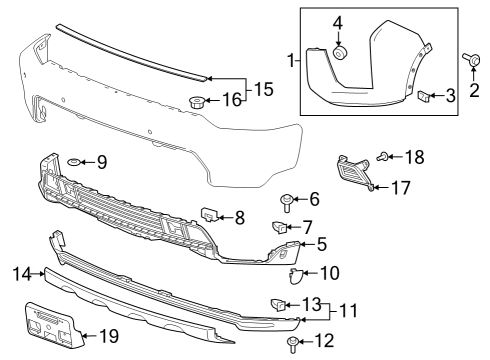 2021 Chevy Silverado 2500 HD Exterior Trim - Front Bumper Diagram