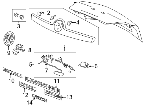 2010 Buick LaCrosse Nameplate, Rear Diagram for 20762641