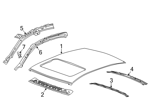 2015 Chevy Malibu Roof & Components Diagram