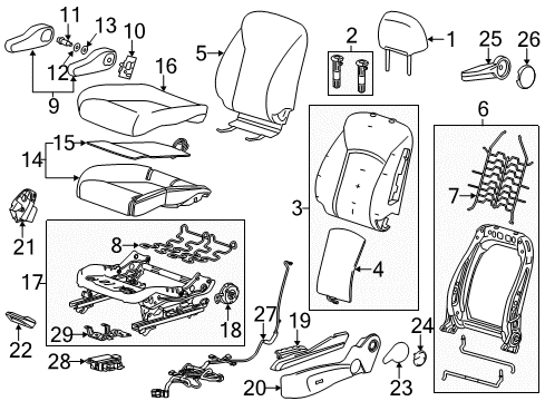 2017 Chevy Sonic Driver Seat Components Diagram