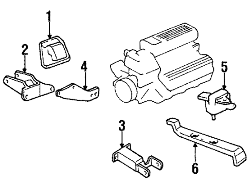 2001 Pontiac Firebird Engine & Trans Mounting Diagram