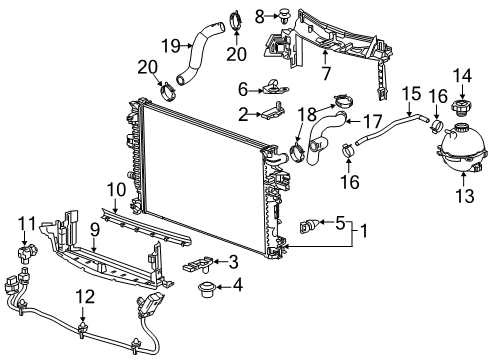 2021 Chevy Malibu Radiator & Components Diagram