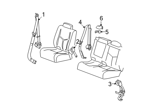 2012 Cadillac Escalade EXT Seat Belt Diagram
