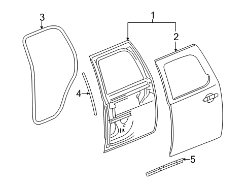 2014 Chevy Silverado 2500 HD Rear Door Diagram