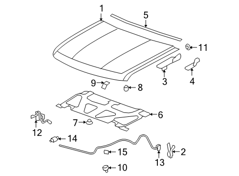 2013 Chevy Silverado 1500 Hood & Components Diagram