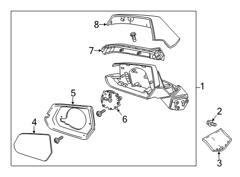2016 Cadillac ELR Outside Mirrors Diagram