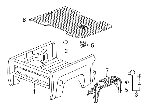 2016 Chevy Silverado 2500 HD Pick Up Box Diagram 1 - Thumbnail