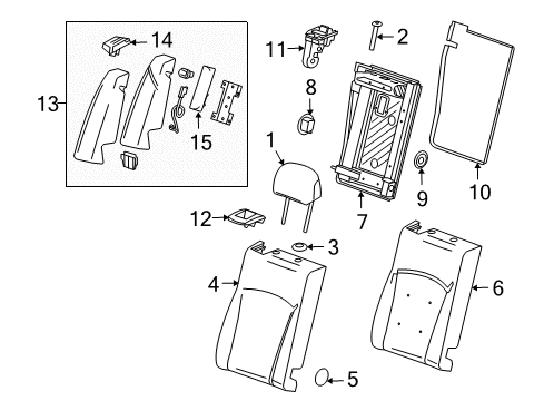 2014 Buick Regal Rear Seat Components Diagram 1 - Thumbnail